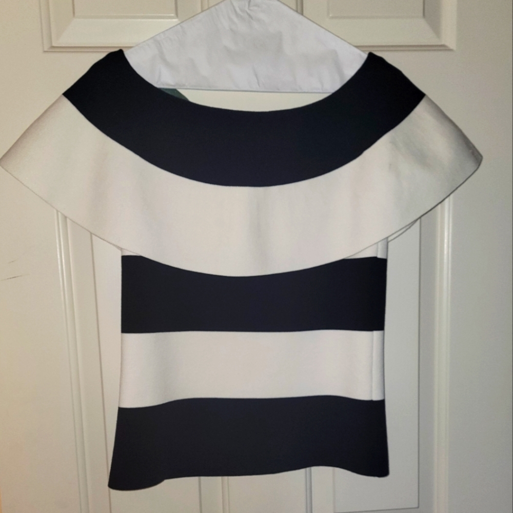 Off shoulder striped Ann Taylor top
